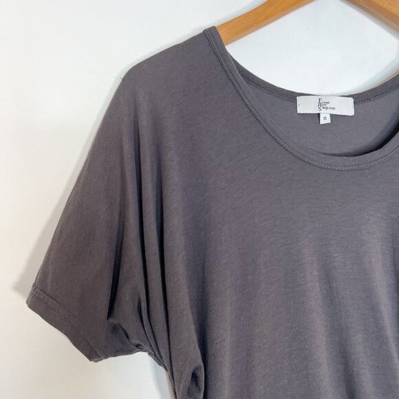 Front Row Shop Grey Twist-front Tee T-shirt Shirt Dress - Picture 6 of 12